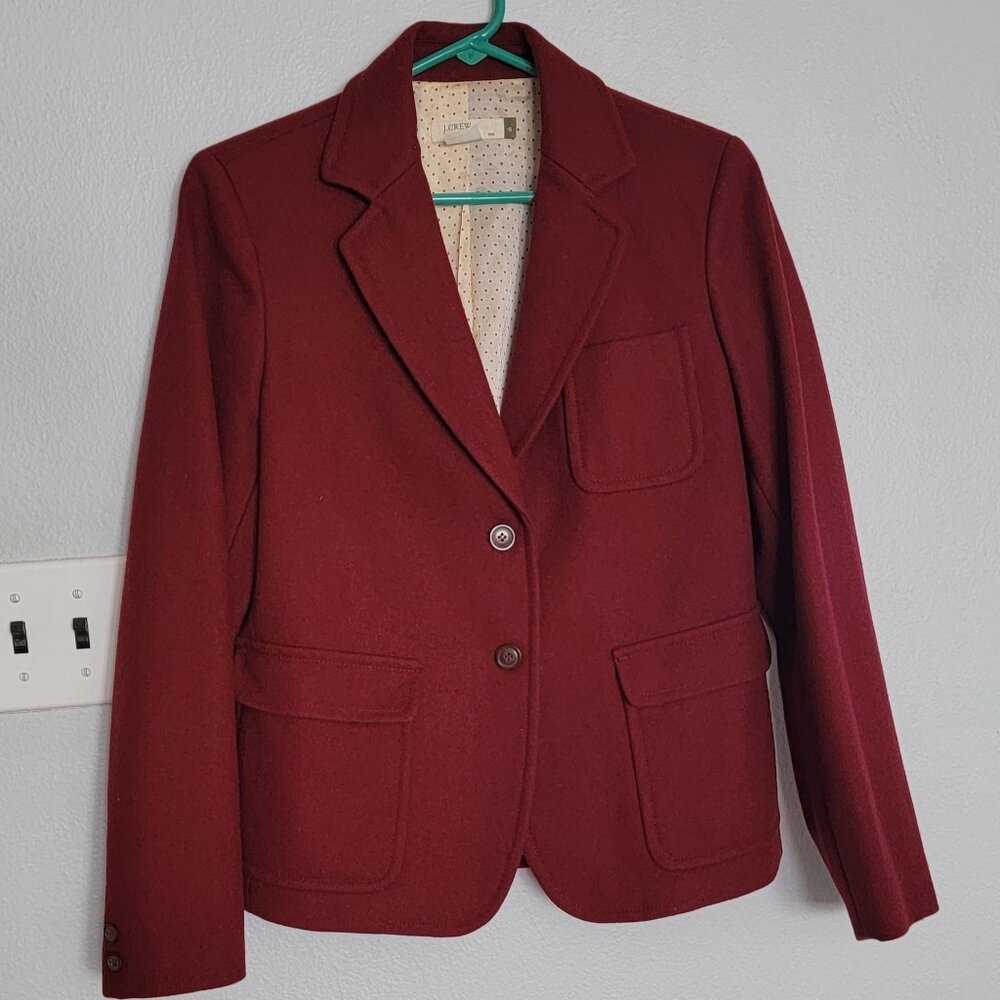 Dark Raspberry Wool Blazer J. Crew